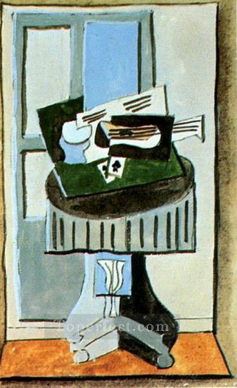 Still life in front of a window 3 1919 Pablo Picasso Oil Paintings